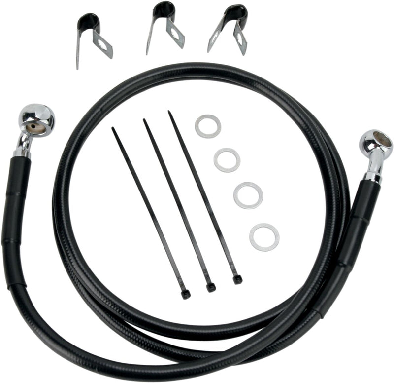 Stainless Steel Brake Line Kit Black For Harley Davidson FLST 1450 2006
