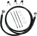 Extended Length Black Vinyl Front Brake Line Kit Black For Harley Davidson FLSTCI 1450 EFI 2001-2006