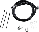 Extended Length Black Vinyl Front Brake Line Kit Black For Harley Davidson FXST 1450 2000-2003
