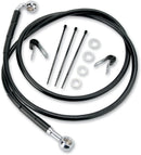 Extended Length Black Vinyl Front Brake Line Kit Black For Harley Davidson FXDWG 1340 1993-1998