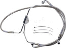 Extended Length Stainless Steel Front Brake Line Kit Silver - 2 Inch For Harley Davidson FLHR 1584 2008