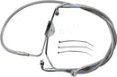 Extended Length Stainless Steel Front Brake Line Kit Silver - 4 Inch For Harley Davidson FLHR 1584 2008