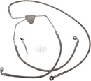 Extended Length Stainless Steel Front Brake Line Kit Silver - 8 Inch For Harley Davidson FLHR 1584 2008