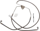 Extended Length Stainless Steel Brake Line Kit Silver - 10 Inch For Harley Davidson FLHR 1584 2008