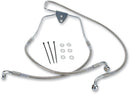 Extended Length Stainless Steel Front Brake Line Kit Silver For Harley Davidson FLHT 1340 1996-1998