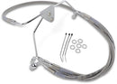 Extended Length Stainless Steel Front Brake Line Kit Silver For Harley Davidson FLHT 1450 1999