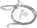 Extended Length Stainless Steel Front Brake Line Kit Silver For Harley Davidson FLHT 1450 2000-2003