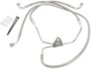 Extended Length Stainless Steel Front Brake Line Kit Silver For Harley Davidson FLHT 1584 2007