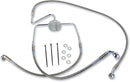 Extended Length Stainless Steel Front Brake Line Kit Silver For Harley Davidson FLHR 1340 1994-1998
