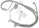 Extended Length Stainless Steel Front Brake Line Kit Silver For Harley Davidson FLHR 1450 1999