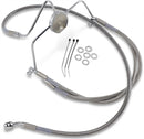 Extended Length Stainless Steel Front Brake Line Kit Silver For Harley Davidson FLHR 1450 2000-2003