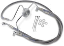 Extended Length Stainless Steel Front Brake Line Kit Silver For Harley Davidson FLHR 1584 2007