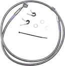 Extended Length Stainless Steel Front Brake Line Kit Silver For Harley Davidson XL 883 C 2004-2009