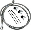 Extended Length Stainless Steel Front Brake Line Kit Silver For Harley Davidson FLST 1450 2006