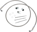 Extended Length Stainless Steel Front Brake Line Kit Silver For Harley Davidson FLSTC 1450 2004-2006