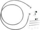 Extended Length Stainless Steel Front Brake Line Kit Silver For Harley Davidson FLSTC 1584 2007