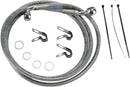 Extended Length Stainless Steel Brake Line Kit Silver For Harley Davidson FLST 1450 2006