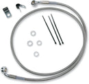 Extended Length Stainless Steel Front Brake Line Kit Silver For Harley Davidson FXST 1340 1999