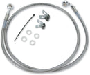 Extended Length Stainless Steel Front Brake Line Kit Silver For Harley Davidson FXST 1450 2004-2006