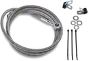 Extended Length Stainless Steel Front Brake Line Kit Silver For Harley Davidson FXDWG 1450 2004-2005
