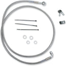 Extended Length Stainless Steel Front Brake Line Kit Silver For Harley Davidson FXSTB 1340 1999