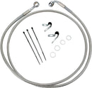 Extended Length Stainless Steel Front Brake Line Kit Silver For Harley Davidson FXDL 1450 1999