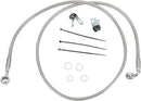 Extended Length Stainless Steel Front Brake Line Kit Silver For Harley Davidson FXDLI 1450 EFI 2004-2005