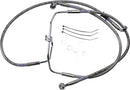 Extended Length Stainless Steel Front Brake Line Kit Silver - 4 Inch For Harley Davidson FXDF 1584 2008-2011