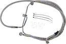 Extended Length Stainless Steel Front Brake Line Kit Silver - 8 Inch For Harley Davidson FXDF 1584 2008-2011