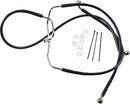 Extended Length Black Vinyl Front Brake Line Kit Black - 8 Inch For Harley Davidson FXDB 1584 ABS 2012-2013