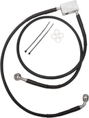 Extended Length Black Vinyl Rear Brake Line Kit Black - 2 Inch For Harley Davidson FLSTC 1450 2000-2003