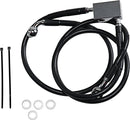 Extended Length Black Vinyl Rear Brake Line Kit Black - 3 Inch For Harley Davidson FLSTC 1450 2000-2003