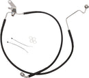 Extended Length Black Vinyl Rear Brake Line Kit Black - 2 Inch For Harley Davidson FLSTC 1450 2006