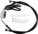 Extended Length Black Vinyl Brake Line Kit Black For Harley Davidson FXDF 1584 ABS 2012