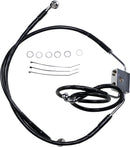 Extended Length Black Vinyl Brake Line Kit Black For Harley Davidson FXDF 1690 2017