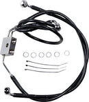 Extended Length Black Vinyl Brake Line Kit Black For Harley Davidson FXDF 1690 ABS 2012-2016