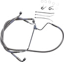 Extended Length Stainless Steel Brake Line Kit Silver For Harley Davidson FLHR 1690 2014
