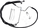 Extended Length Black Vinyl Brake Line Kit Black For Harley Davidson FLHR 1750 2017