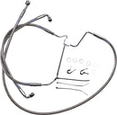 Extended Length Stainless Steel Brake Line Kit Silver For Harley Davidson FLHX 1750 2018-2019