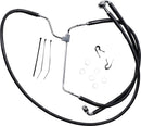 Extended Length Black Vinyl Brake Line Kit Black For Harley Davidson FLHR 1690 2015