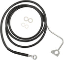 Extended Length Black Vinyl Brake Line Kit Black For Harley Davidson FLHR 1690 ABS 2015