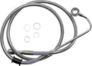 Extended Length Stainless Steel Brake Line Silver For Harley Davidson FLSTC 1690 ABS 2015