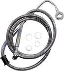 Extended Length Stainless Steel Brake Line Silver For Harley Davidson FLSTC 1690 ABS 2016