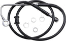Extended Length Stainless Steel Brake Line Black For Harley Davidson FLSTC 1690 ABS 2015-2016