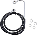 Extended Length Stainless Steel Brake Line Black For Harley Davidson FLSTC 1690 ABS 2015