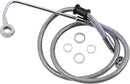Extended Length Stainless Steel Brake Line Silver For Harley Davidson FLSTF 1690 ABS 2015-2016