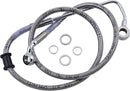 Extended Length Stainless Steel Brake Line Silver For Harley Davidson FLSTF 1690 ABS 2017