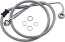 Extended Length Stainless Steel Brake Line Silver For Harley Davidson FLSTFB 1690 ABS 2015-2016