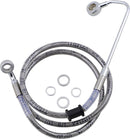 Extended Length Stainless Steel Brake Line Silver For Harley Davidson FLSTFB 1690 ABS 2015-2017