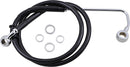 Extended Length Stainless Steel Brake Line Black For Harley Davidson FLSTF 1690 ABS 2015-2016
